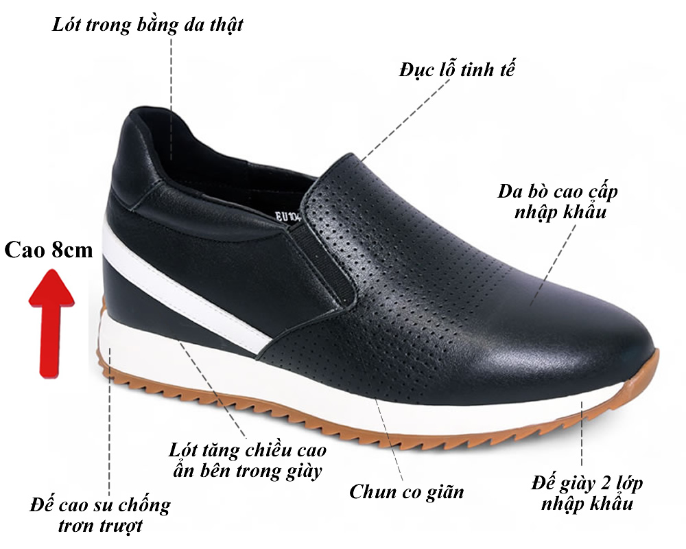 Giày tăng 8cm chiều cao da thật 7